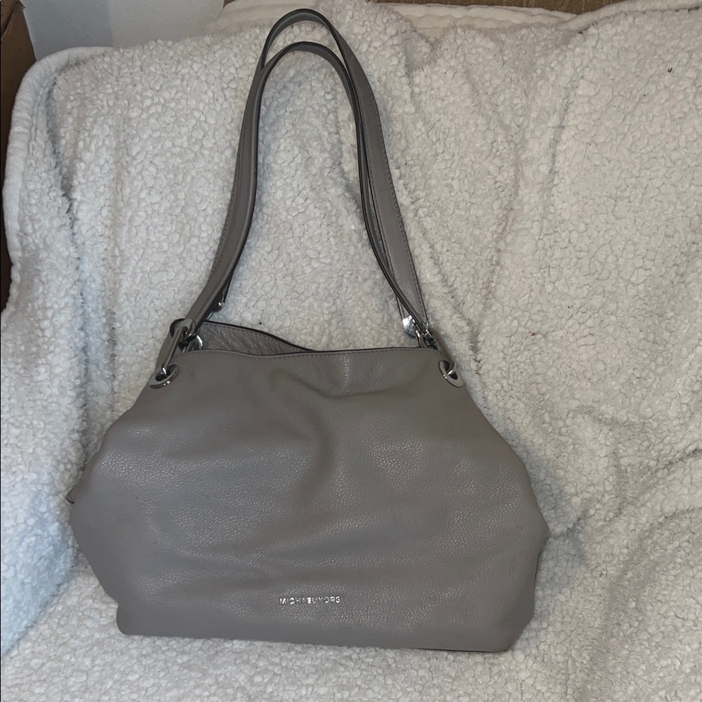 Michael Kors Gray Leather Shoulder Bag